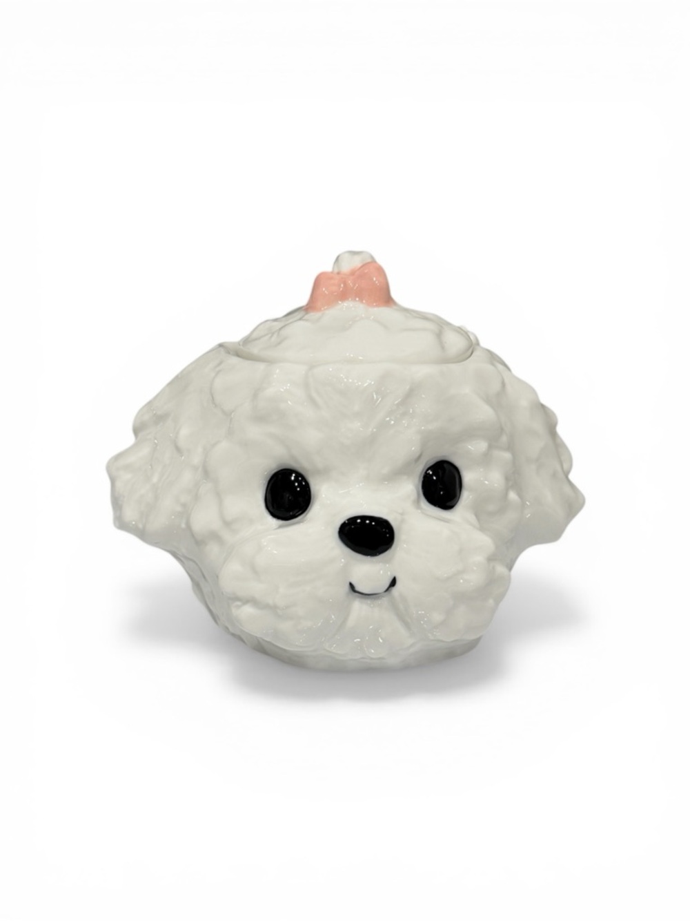 Viral White Puppy Ceramic Coffee Mug with Pink Bow Lid